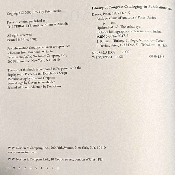 Antique Kilims of Anatolia, Peter Davies (2000 Hardcover) Very Good, 1st Edition - Picture 5 of 7